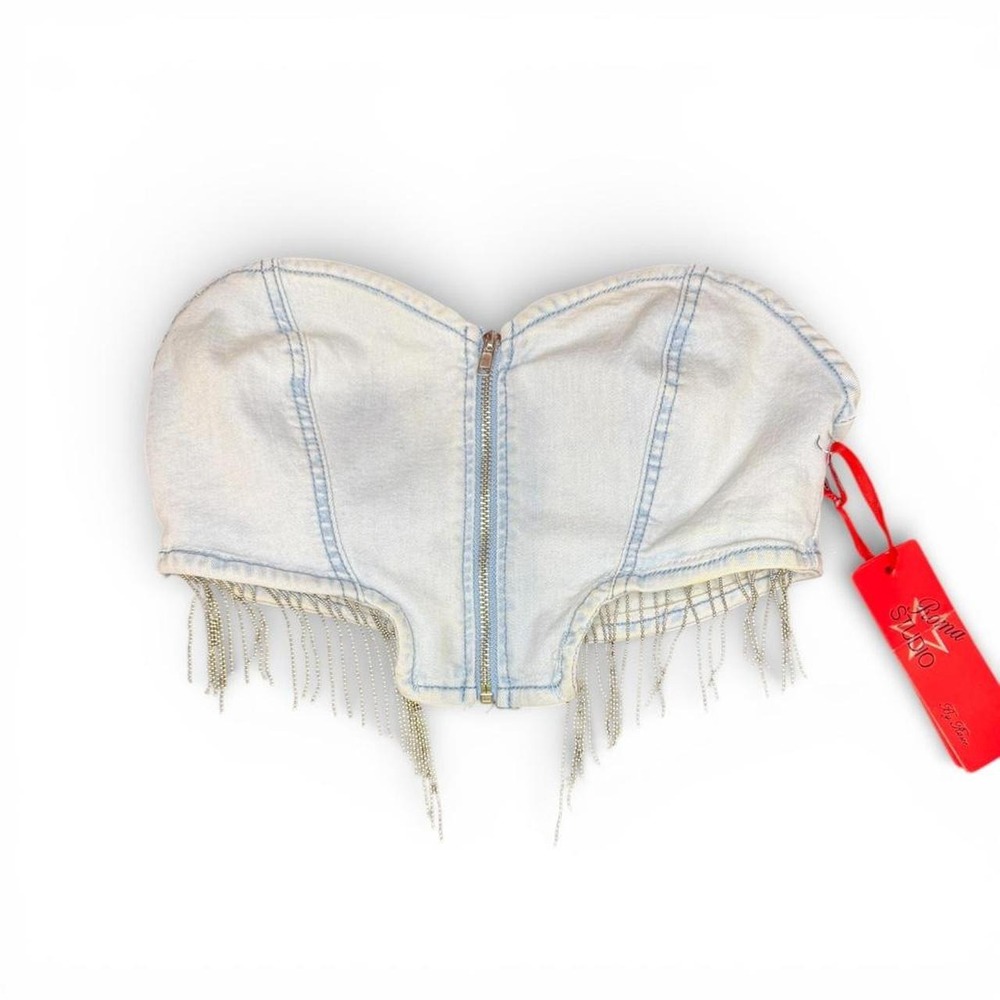 Light Blue Denim Roma Studio corset top
